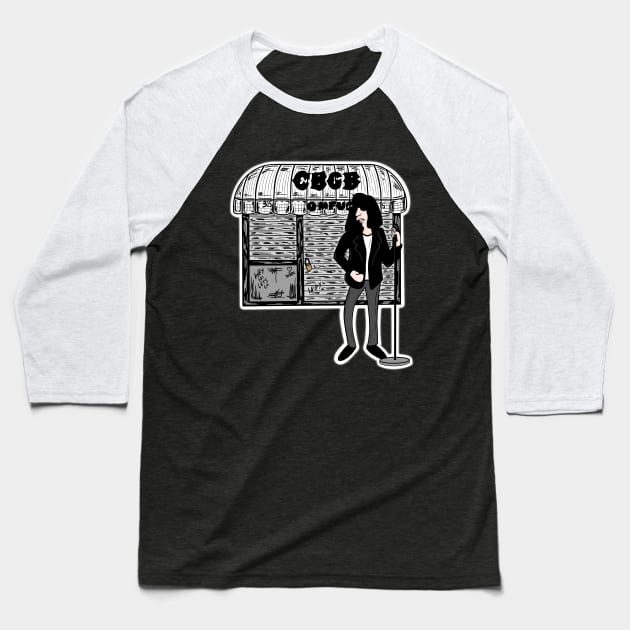 CBGB Punk Rock Music Baseball T-Shirt by Jamie Collins